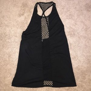 Xhilaration Black Mesh Swim Coverup